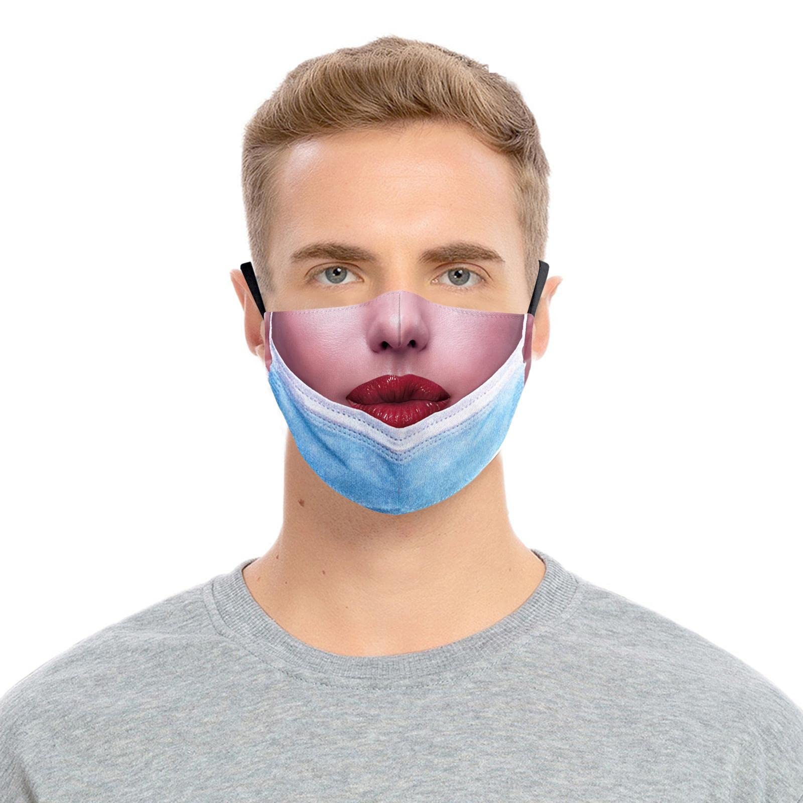 Prank Face Mask Reusable Adjustable Prank Bandanas Fashion Scarf for Adult D-image-15