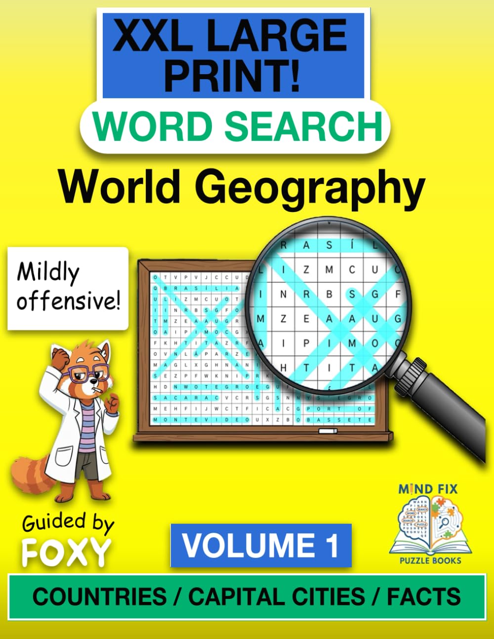 Geography Word Search Puzzle Book for Seniors: Word Searches with Easy to Read Print about World Geography, Capital Cities, Earth's Natural ... for Vacations, Holidays and Free Times