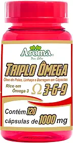 Triplo Ômega 3-6-9 - Suplemento Alimentar com 120 Cápsulas - Fonte de Ácidos Graxos Essenciais