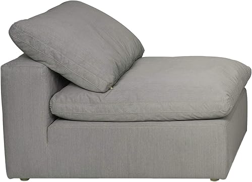 Miniatura 3 de The Hamptons Collection 3 piezas de tela gris nube puff sofá modular modular modular fundas cuadradas 44 pulgadas