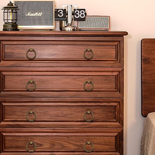 Miniatura 9 de RZDEAL 12 tiradores de latón antiguo de latón macizo de 2.0 x 1-78 pulgadas para cajones de tocador, tiradores de anillo de muebles, manijas de