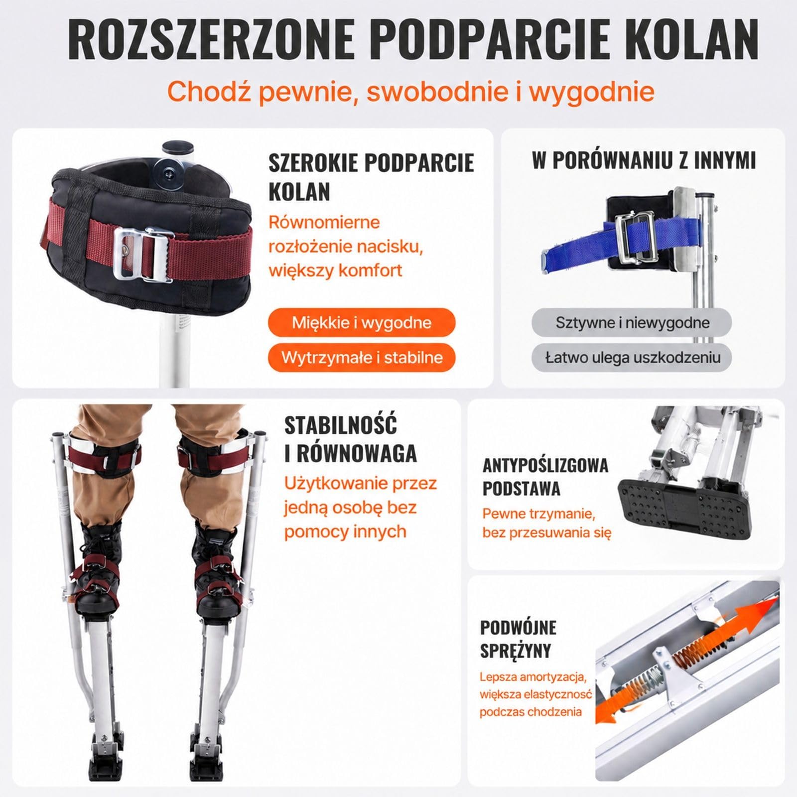 Aluminiowe szczudła do płyt gipsowych, regulowane podesty robocze do malowania, sufitów i dekoracji wnętrz
