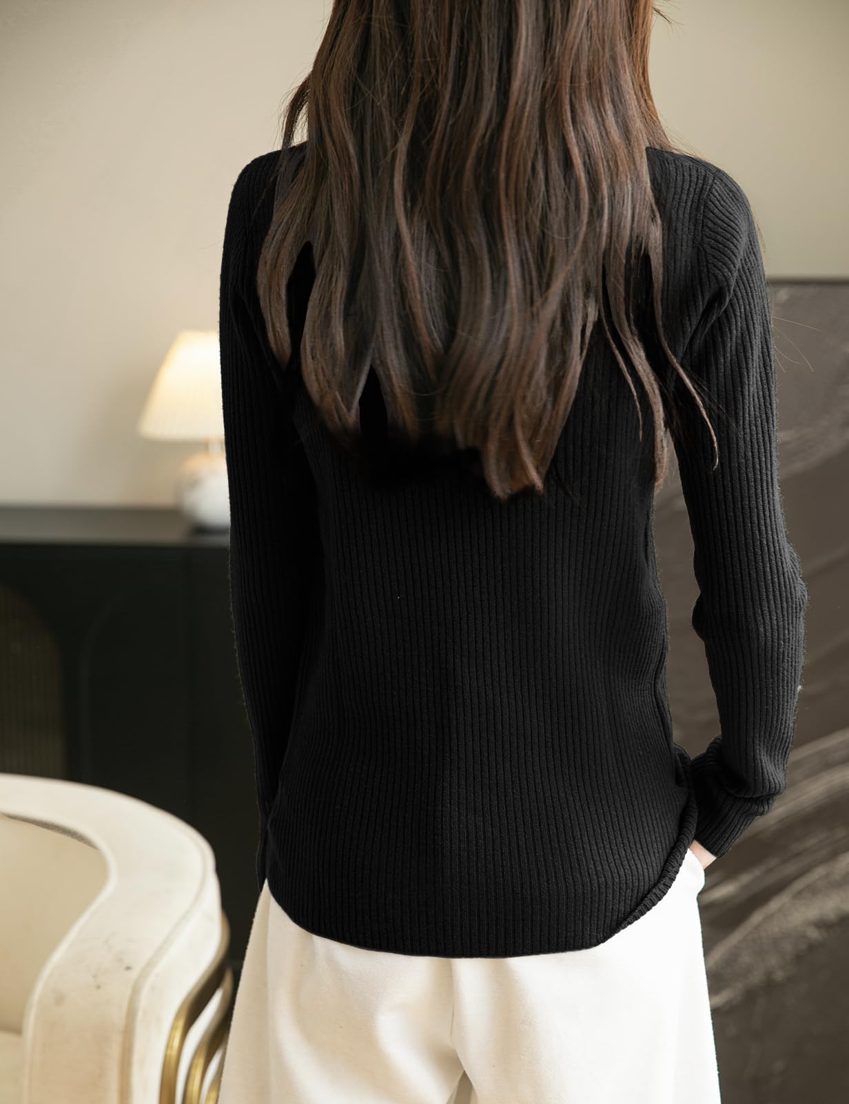 Chanyarn Damen 100% Merinowolle Rollkragenpullover 2024 Herbst Winter Langarm warm weich RIPP Strick Pullover