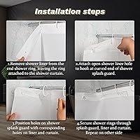 Vista 4 de Skyley Juego de 8 clips de cortina de ducha para forros y cortinas para mantener el agua, resistente al viento, acrílico protector contra