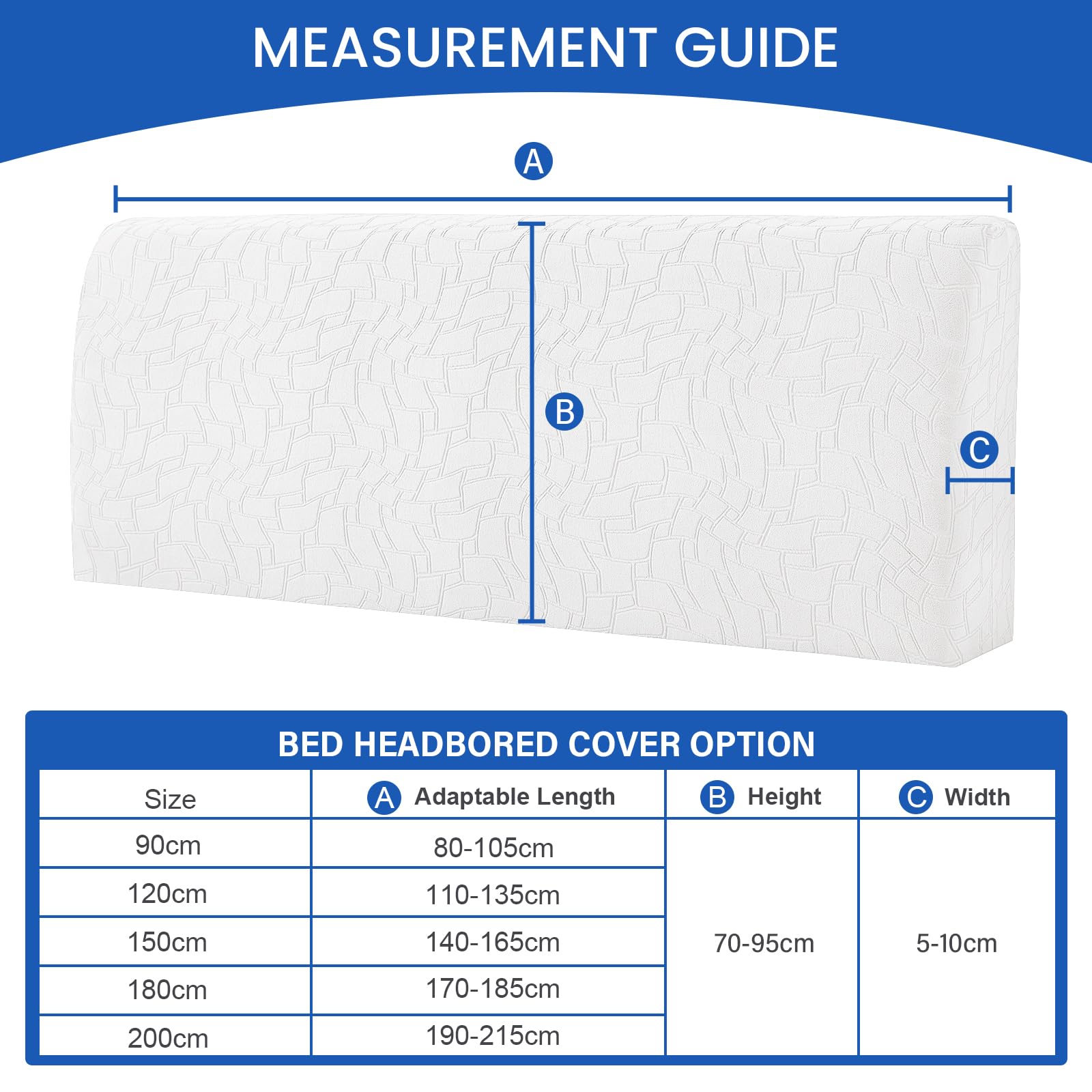 Ystyle Copri Testiera Letto, Copri Spalliera Letto Matrimoniale/Singolo Elasticizzata, Copertura Testata Letto Matrimoniale Lavabile, Headboard Cover Antipolvere Universale (180CM, Bianco Sporco)