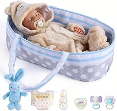 BABESIDE Lifelike Reborn Baby Dolls Boys - 17-Inch Soft Body Realistic-Newborn Baby Full Body Vinyl Real Life Baby Dolls with Basket & Rabbit Doll for 3+ Year Old Kids