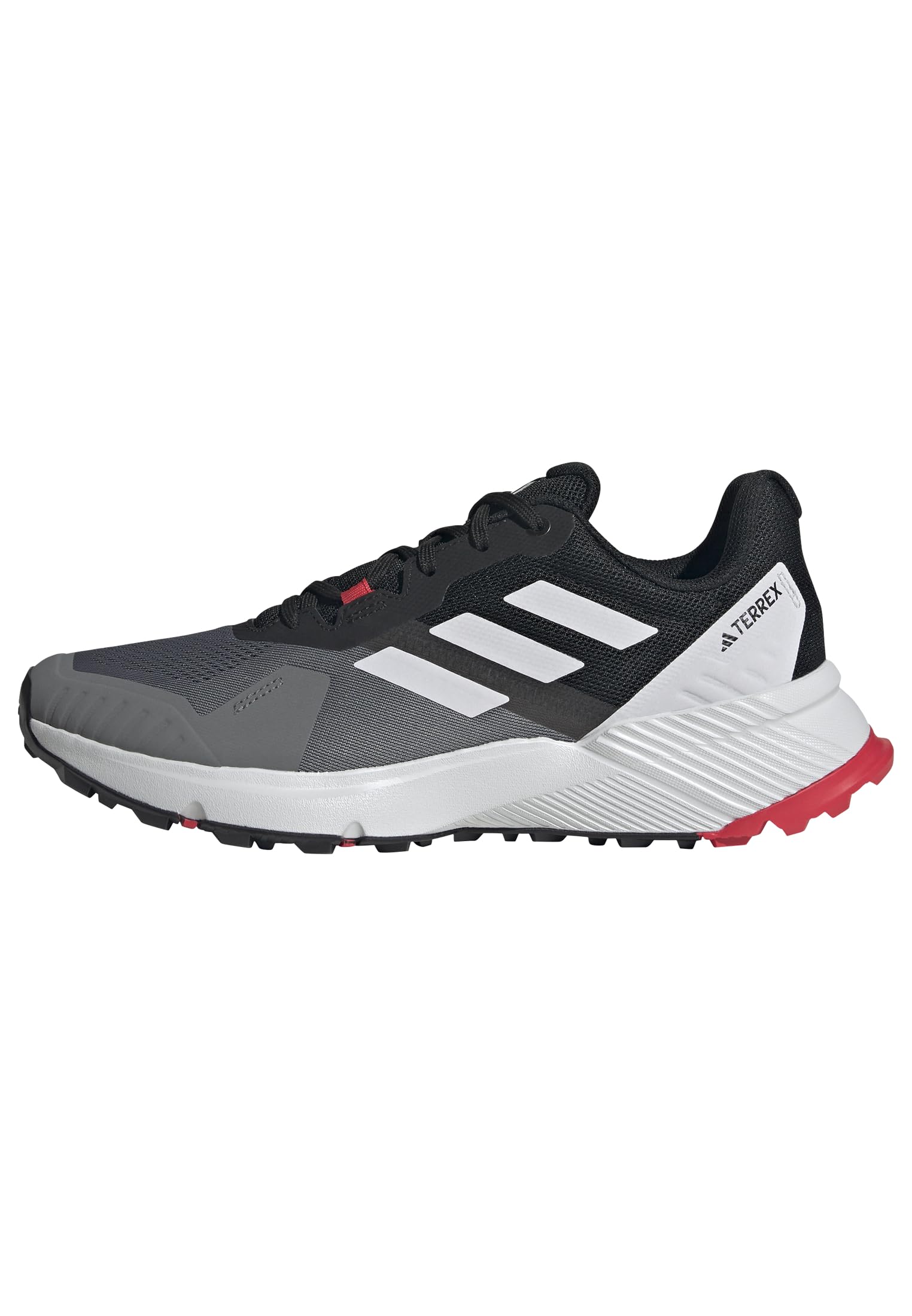 adidas Men's Terrex Soulstride Trail Running Shoes, Grey Four/Dash Grey/Pure Ruby, 7.5 UK