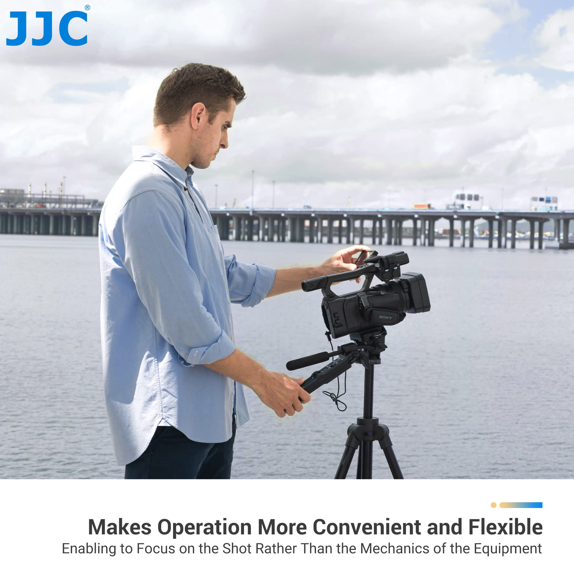 JJC Caméra Trépied Télécommande pour Sony FDR-AX53 HDR-CX405 A9III etc, Poignée de Trépied Universelle pour Multi/Lanc Caméra/Caméscope