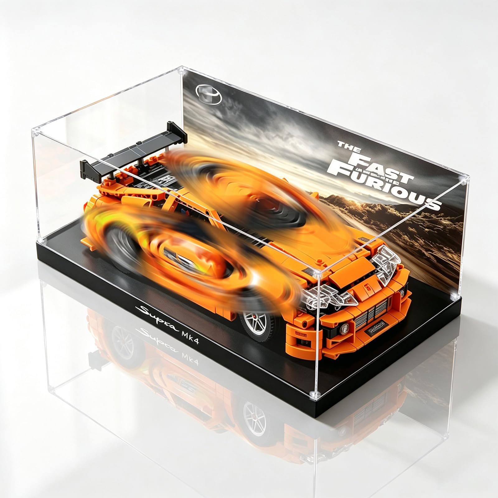 Akrylowa gablota do Lego 42204 Toyo *ta Supra MK4 pyłoszczelne pudełko do przechowywania, przezroczyste pudełko ekspozycyjne, ochrona przed promieniowaniem UV, prezent dla dorosłego kolekcjonera