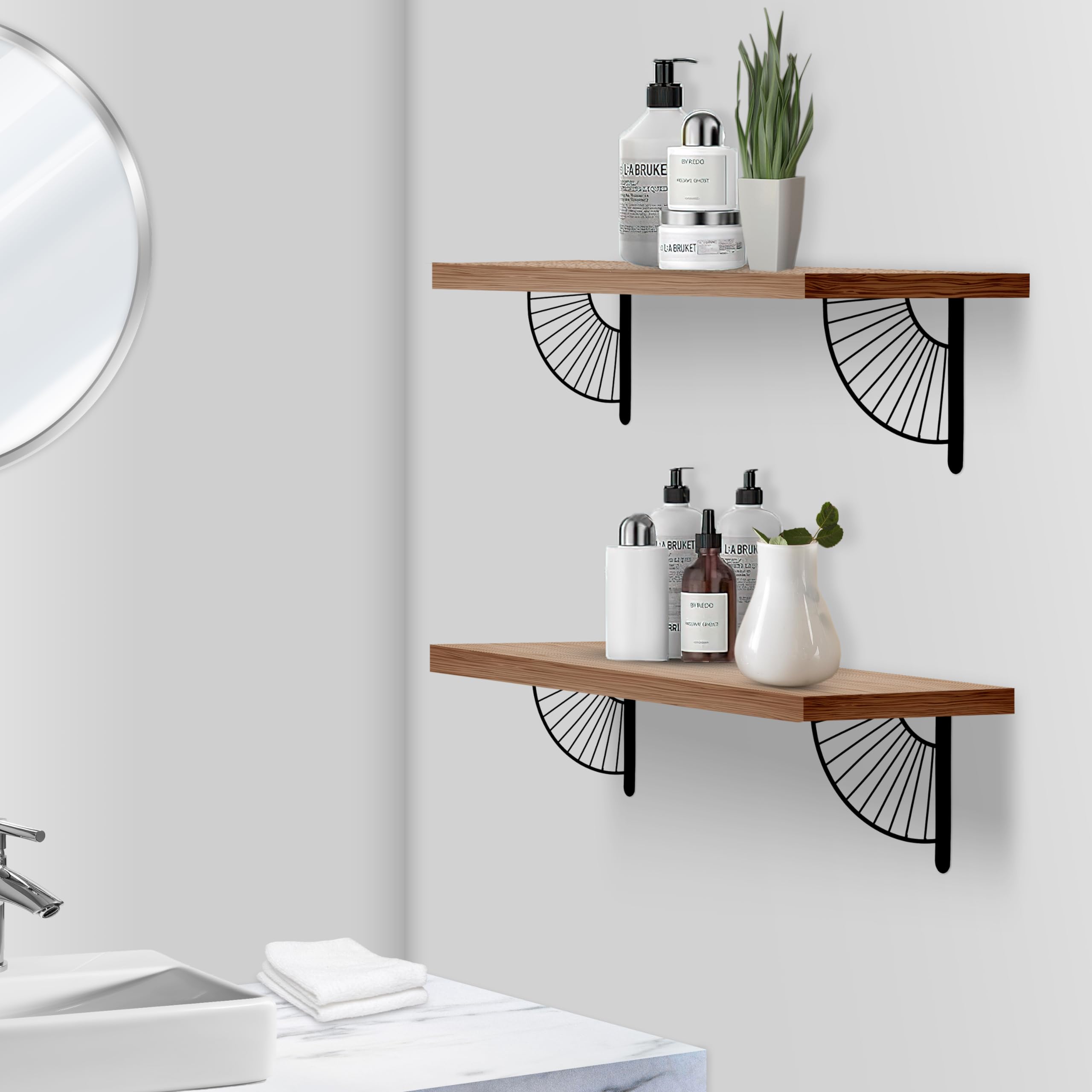 Z Metnal Small Decorative Shelf Brackets, 6 inch Metal Shelves Bracket, Wall Decor - Image 3