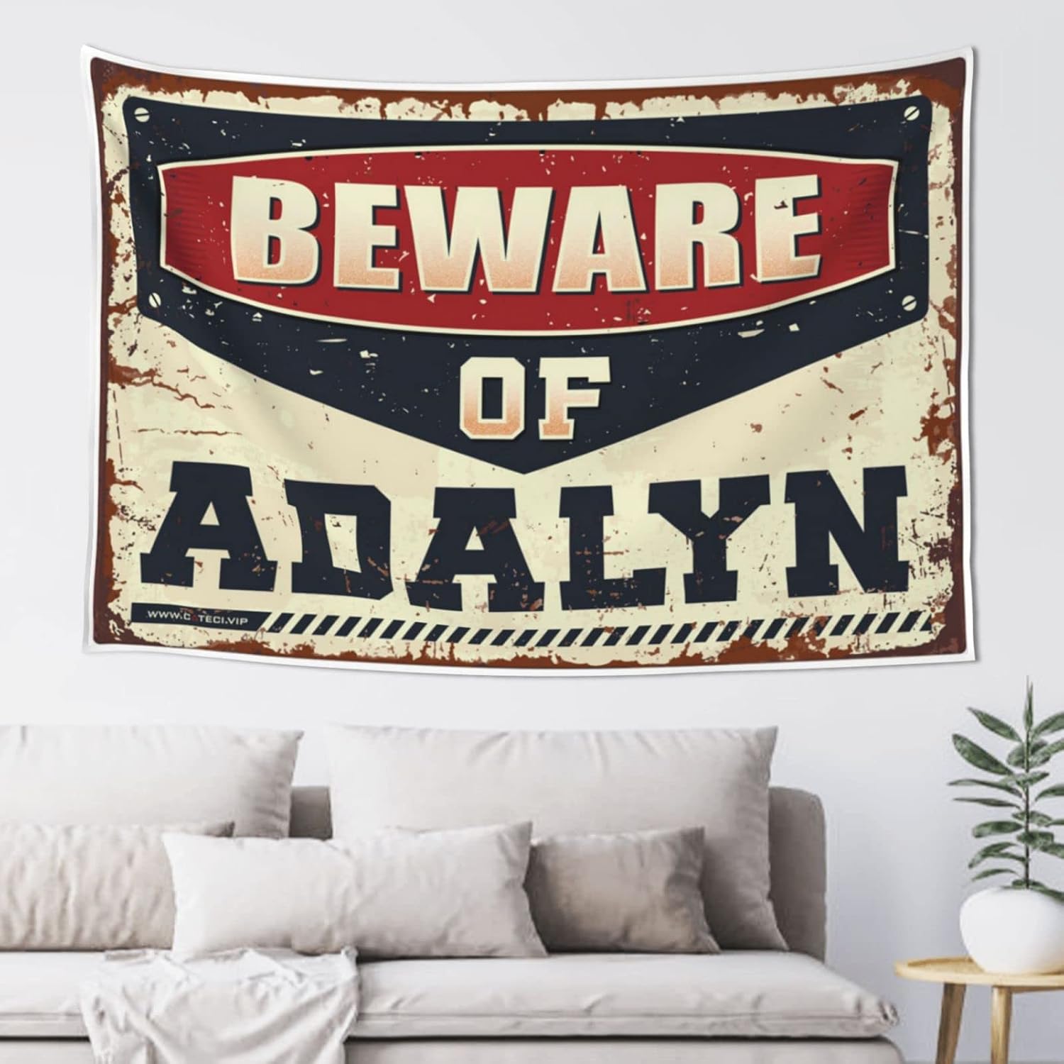 Tapestry For Walls Beware Of Adalyn Tapestry Funny Tapestries Stuff For Boys Room(100X150CM)
