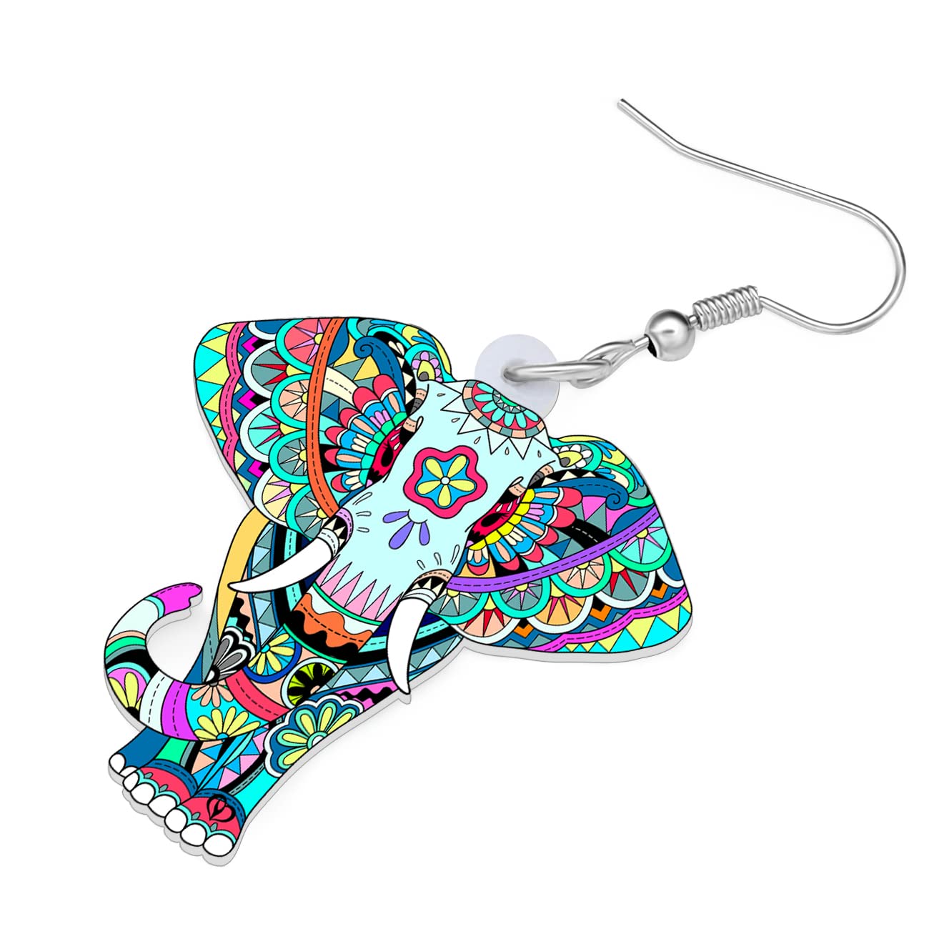 BONSNY Acrylic Africa Jungle Elephant Drop Dangle Statement for Women Earrings Jewelry Charms Gifts (Multi) - Image 4