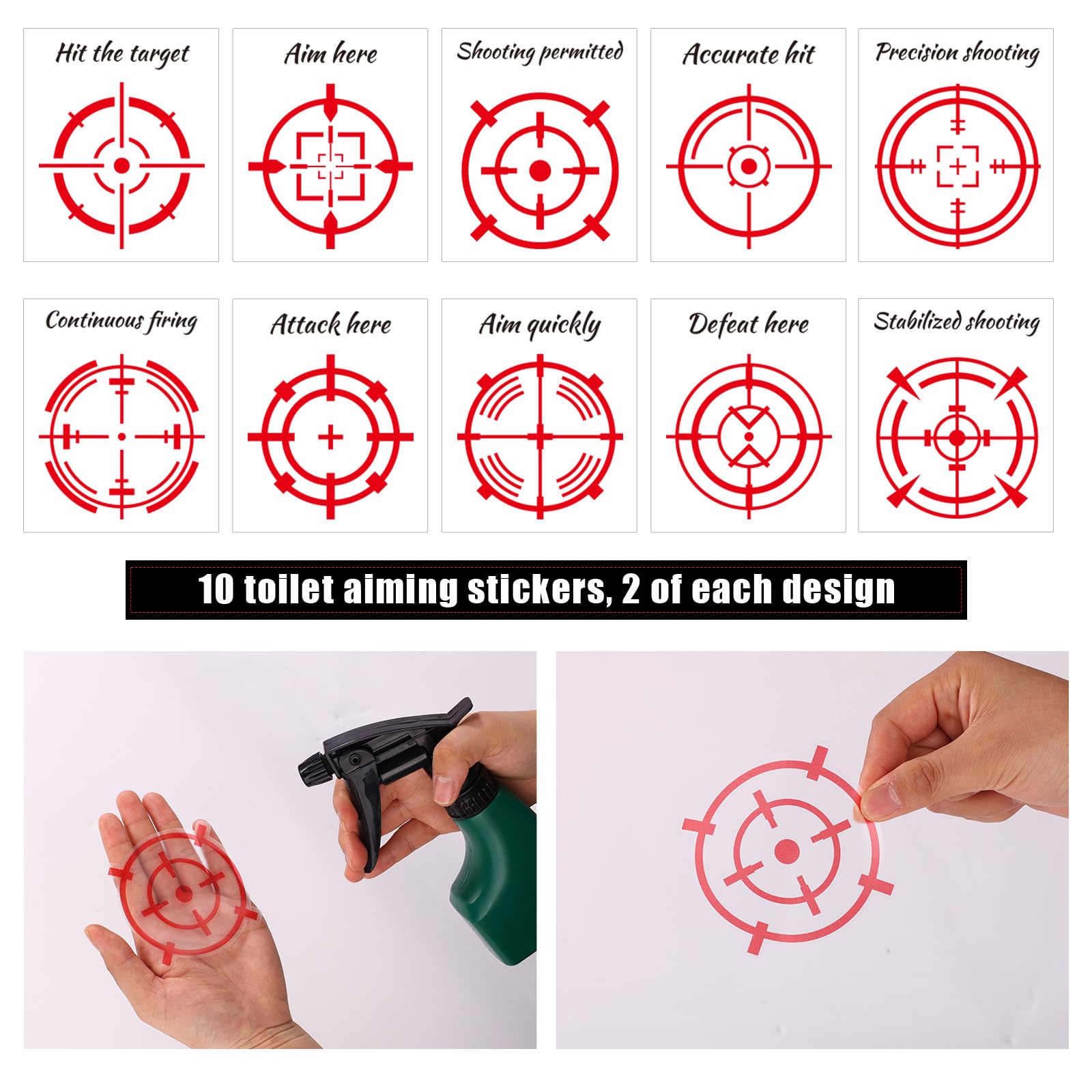 20pcs Toilet Target Aiming Stickers, Waterproof Durable Potty Training Stickers Practical Toilet Training Decals for Boys Bathroom Urinal & Restroom - 3