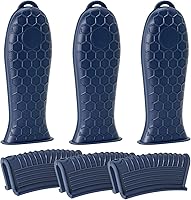 Vista 16 de Joyhalo Fundas para mango de sartén de hierro fundido, paquete de 6 fundas resistentes al calor, fundas de silicona para mango de olla de silicona