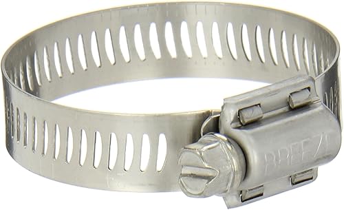 Breeze -62028H Power Seal Abrazadera de manguera de acero inoxidable, accionamiento helicoidal, tamaño SAE 28, rango de diámetro de 1-516" a 2-14",
