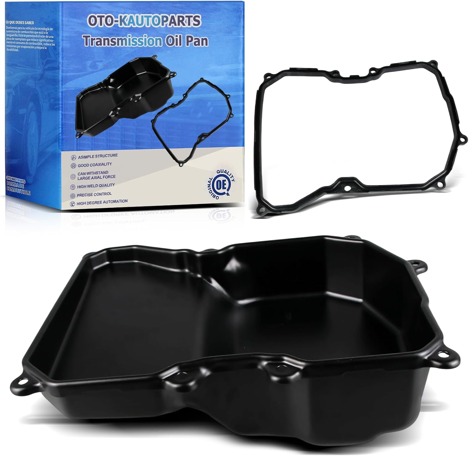 OTO-K Transmission Oil Pan with Drain Plug and Gasket Compatible with Volkswagen Jetta Passat Golf CC Rabbit Beetle 2006-2016, Audi TT 2003-2006,6-Speed Automatic Transmission