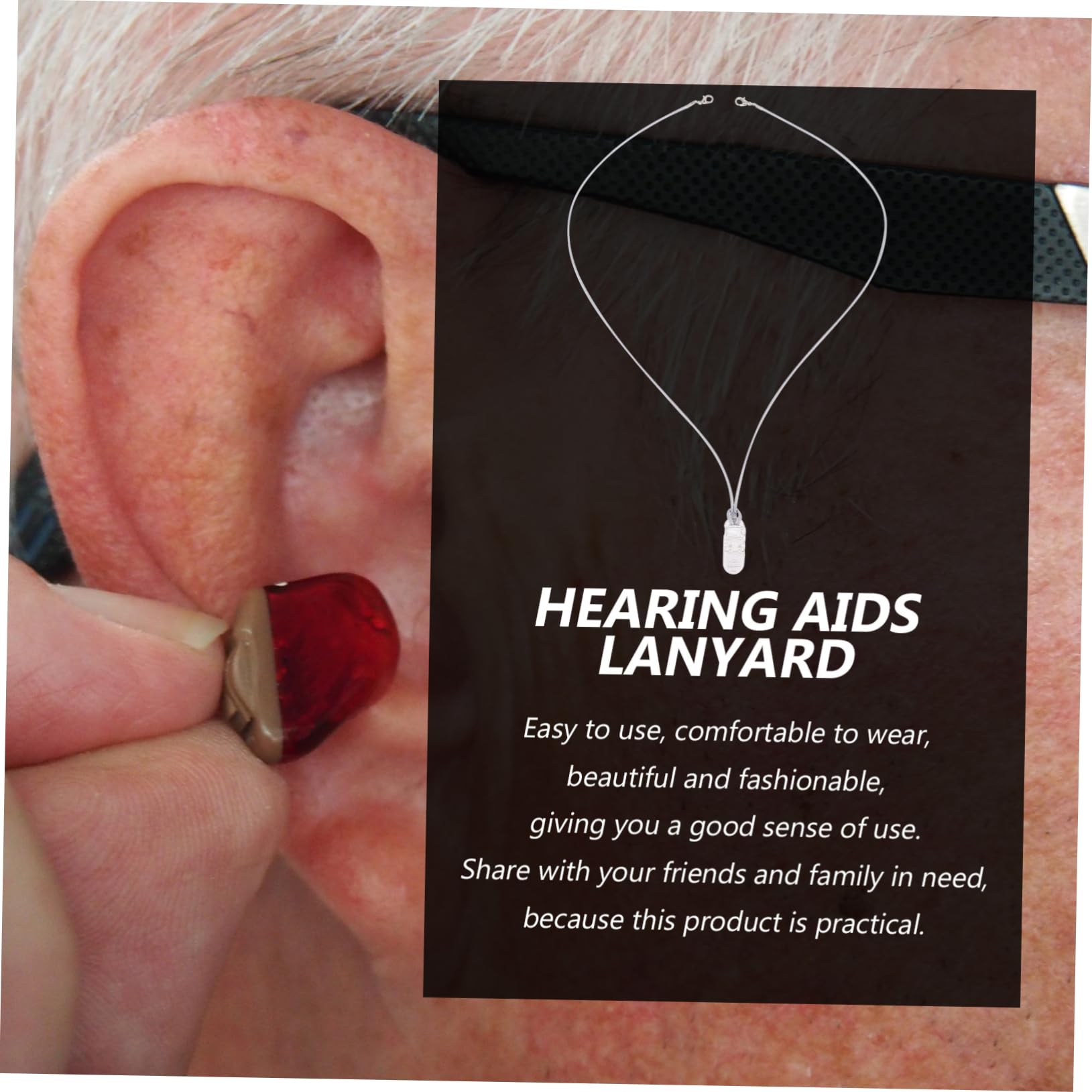 Healvian 12 Stk Anti-verlorenes Seil für Halter für Hörverstärker Hörgeräteclip gegen Verlust Trageband für Hörverstärker -Clip Gehörschutz Halterung Nylon