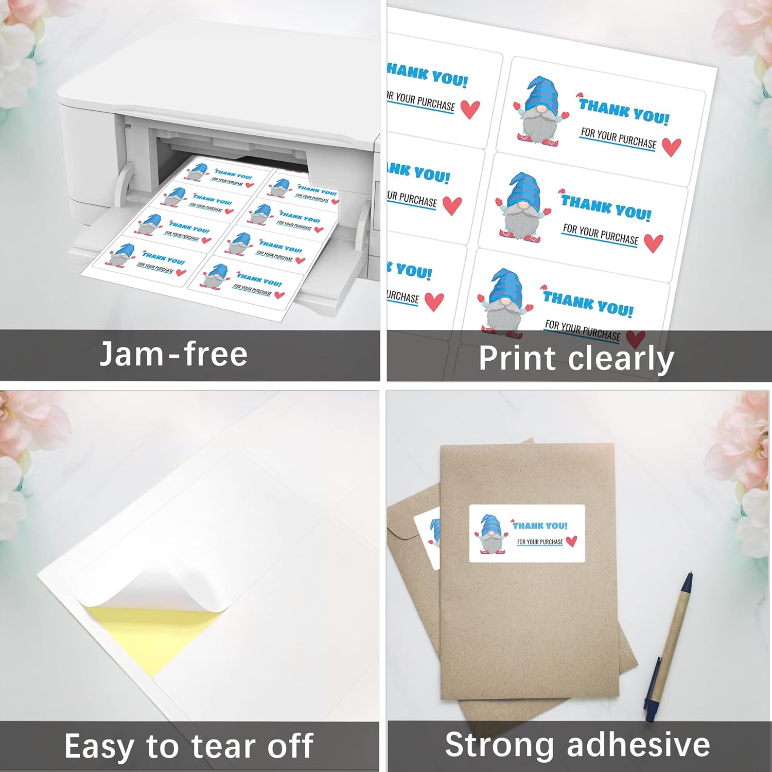 2" x 4" Mailing Labels,2500 Address Labels(250 Sheets),Printable White Shipping Labels for Laser/Inkjet Printer,Permanent Adhesive Sticker Labels