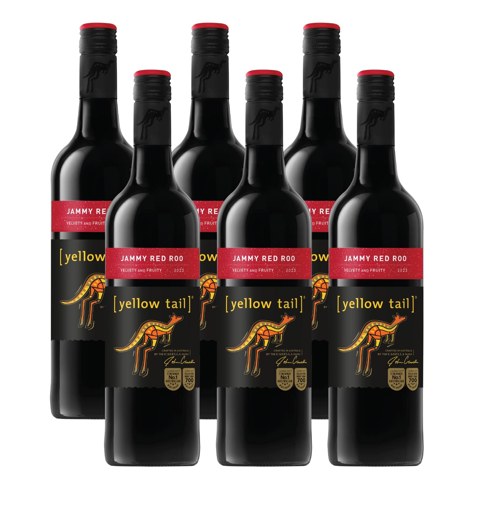 Yellow Tail Medium Sweet Red Roo – Lieblicher, aromatsicher Rotwein aus Australien (6 x 0,75l)
