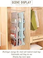 Vista 18 de AARAINBOW 1 Pack Hanging Handbag Purse Organizer for Closet, Hand Bag Organizer Holder 8 Pockets, Space Saving Wardrobe Purse Storage Organizer for