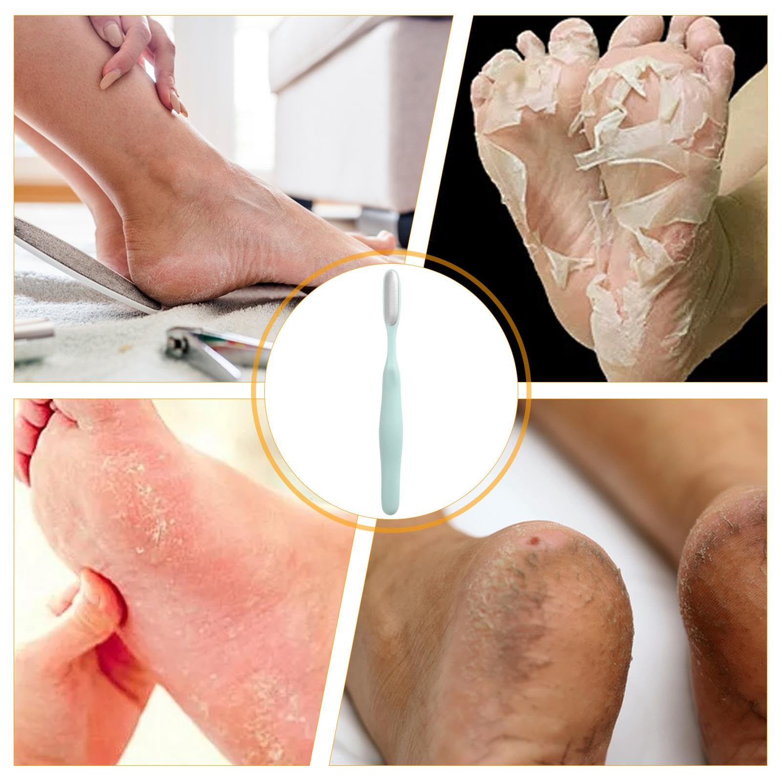 Cepillo de limpieza de espacios entre los dedos de los pies, para eliminar los callos de las limas de los pies,Herramienta reutilizable para eliminar la piel agrietada de acero inoxidable - Li
