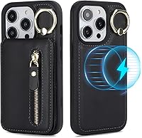 Vista 68 de Havaya Funda para iPhone 13 Pro Max y iPhone 12 Pro Max, cartera compatible con magsaf 2 en 1, desmontable magnética con tarjetero y ranura trasera