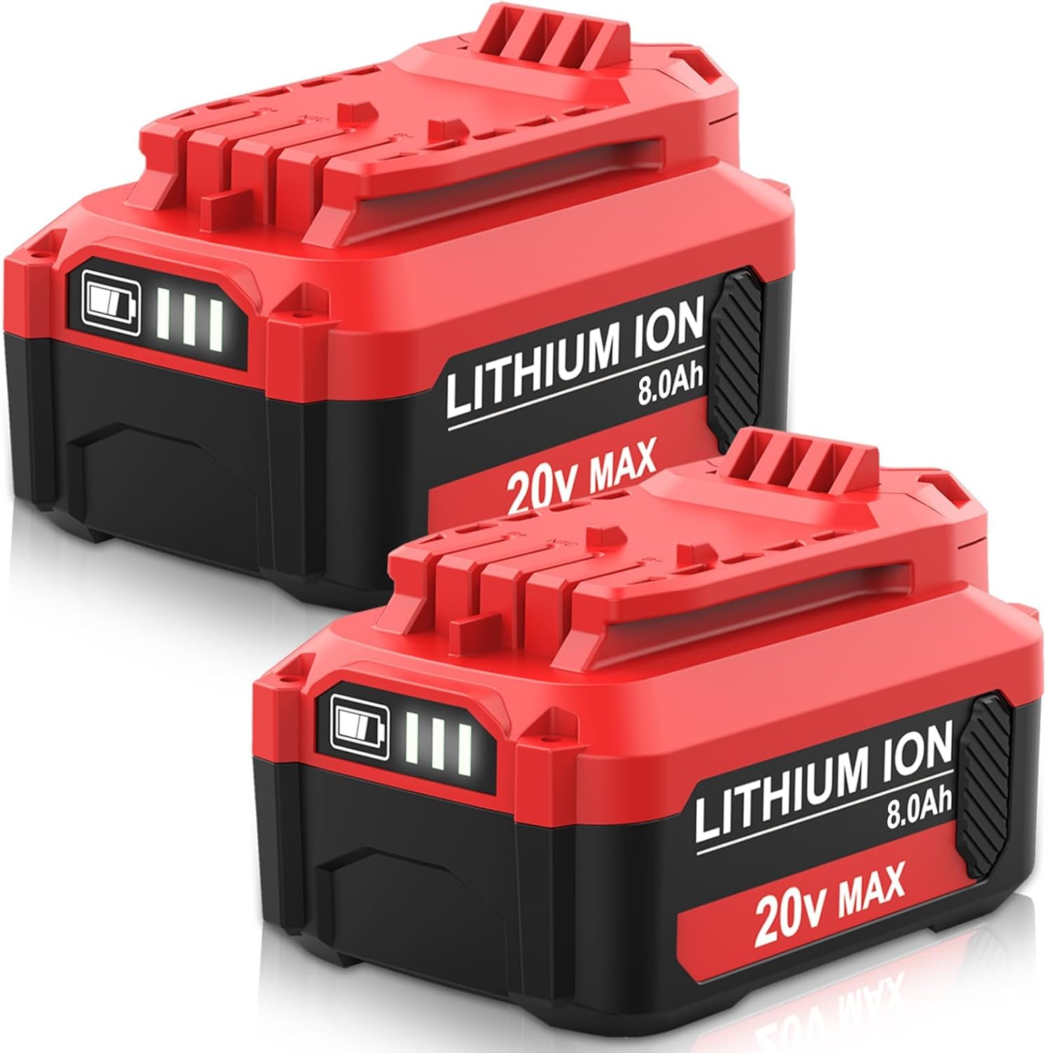 2 Pack 8000mAh CMCB206 Lithium ion Replacement Battery Compatible with Craftsman 20V BatteryCMCB202 CMCB204 CMCB201 CMCB209 CMCB205 CMCS500 V20 Series Cordless Power Tool(Only for V20 Series)(Red)