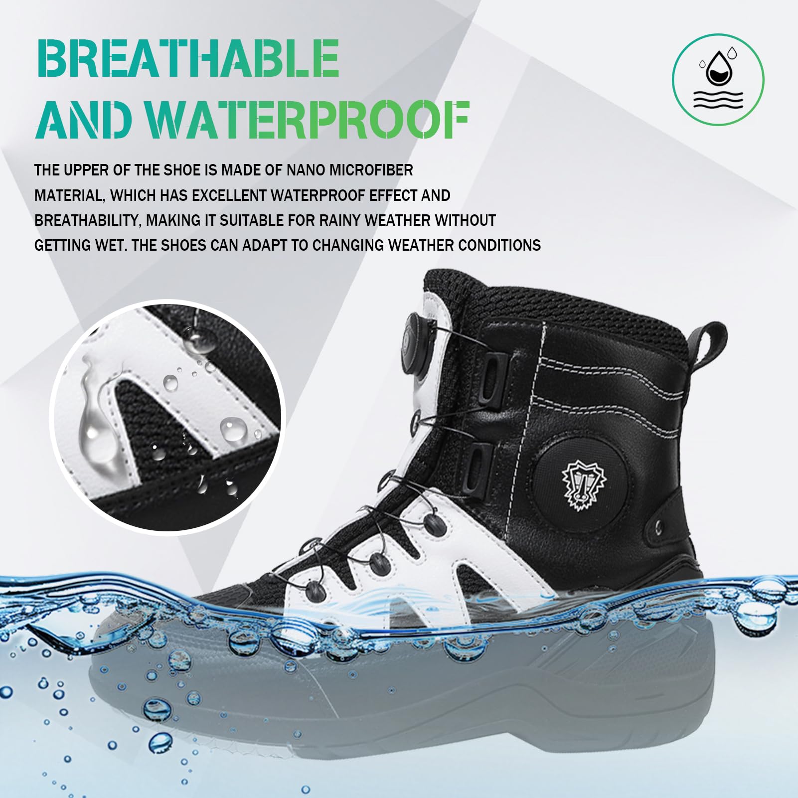 Scarpe Moto Uomo, Stivali Moto Uomo Impermabile Traspirante con Scarpa ATOP, Antiscivolo Scarpe da Equitazione Stradale con Supporto alla Caviglia