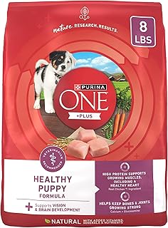 Purina ONE Plus Healthy Puppy Formula High Protein Natural Dry Puppy Food with added vitamins, minerals and nutrients - 8 lb. Bag