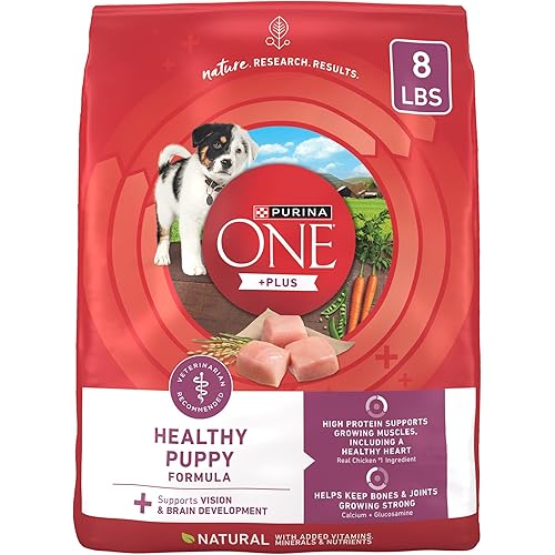 Purina ONE Plus Healthy Puppy Formula High Protein Natural Dry Puppy Food with added vitamins, minerals and nutrients - 8 lb. Bag