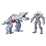Marvel Mech Strike Mechasaurs, 4.5-Inch Ultron Primeval with T-R3X Mechasaur Action Figures, Super Hero Toys for Kids Ages 4 and Up