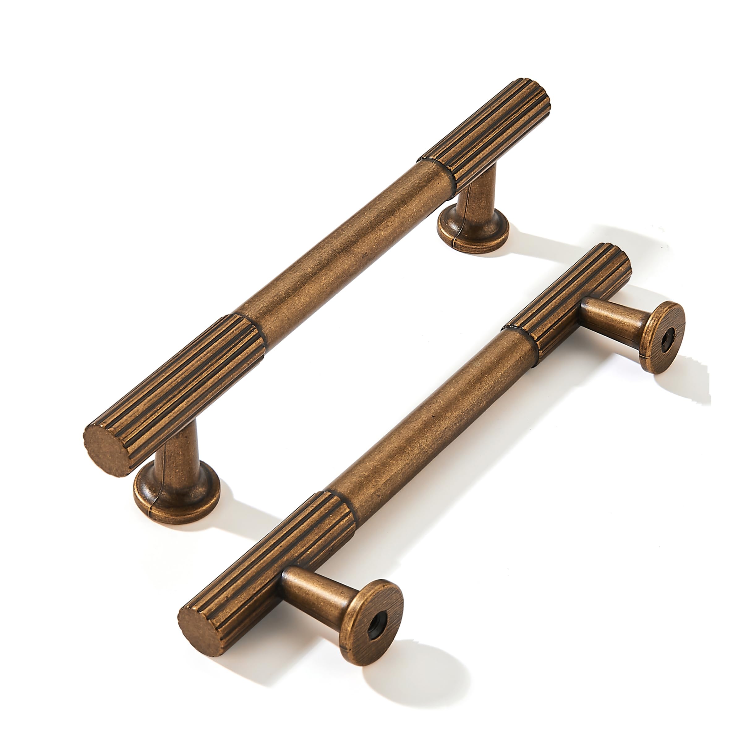 KHTUMEWARE-KH302 Antique Brass Cabinet Pulls CTC 4 in (102 mm) 10-Pack