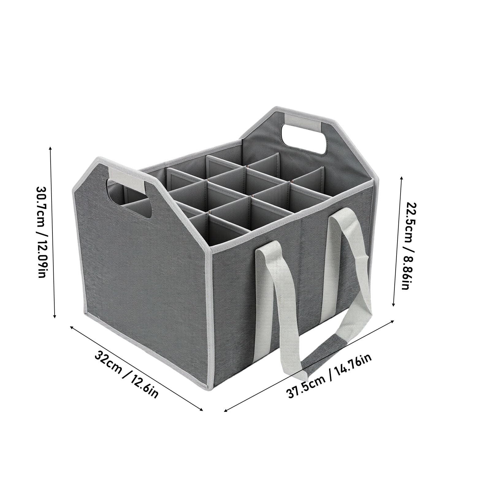 Yosoo Health Gear Bottle Wine Carrier 12, Scomparto Rimovibile Grigio