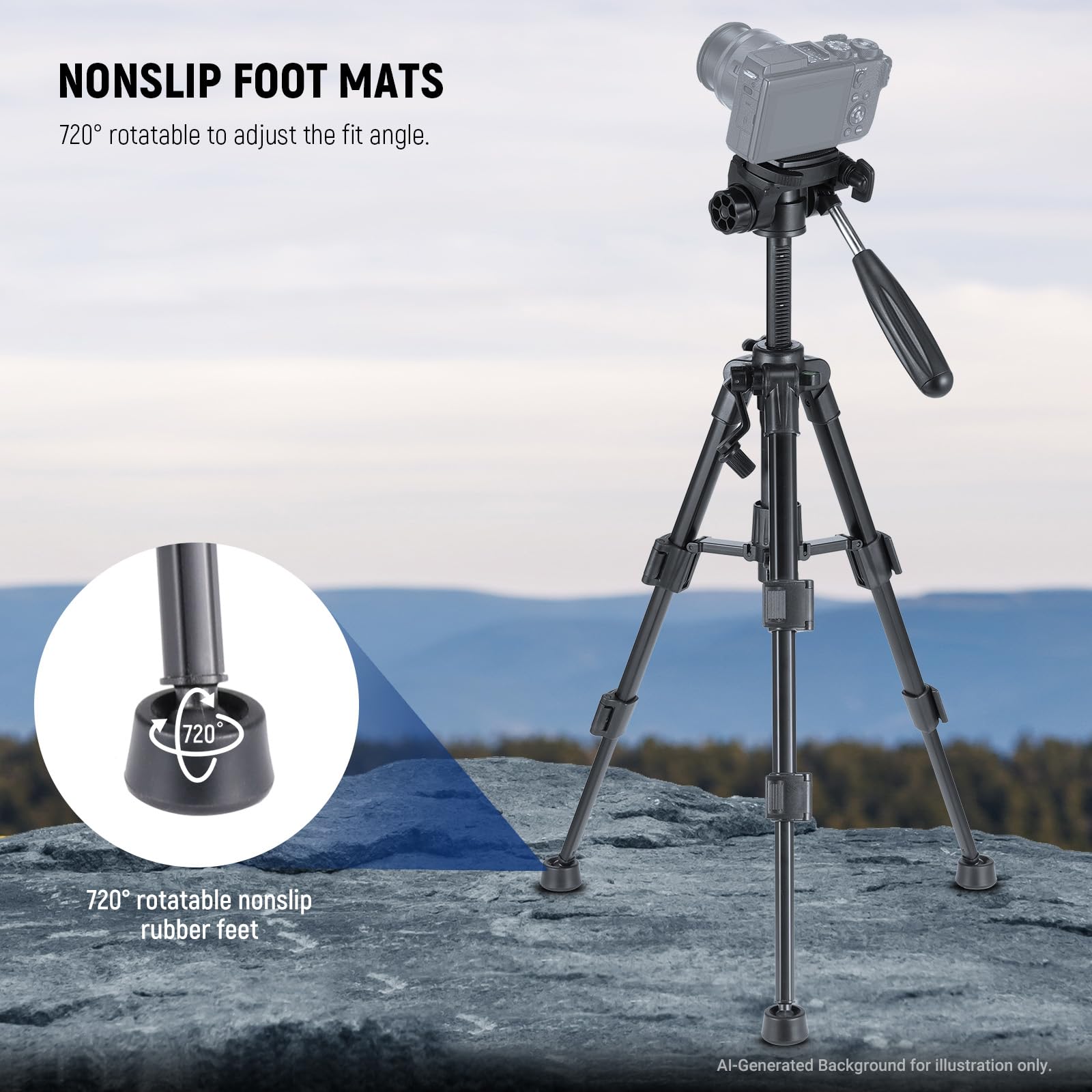 NEEWER BASIC Mini statyw stołowy do aparatu z 3-drożną głowicą i uchwytem, mały kij do selfie kij przenośny metalowy statyw stołowy ze śrubą 1/4" do nagrywania wideo Vlog DSLR, Max 6 kg, TP02