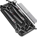 GLADOG Dog Grooming Scissors Kit with Safety Round Tips, Professional 6 in 1 Grooming Scissors for Dogs, Sharp and Durable Dog Shears for Dogs Cats Pets