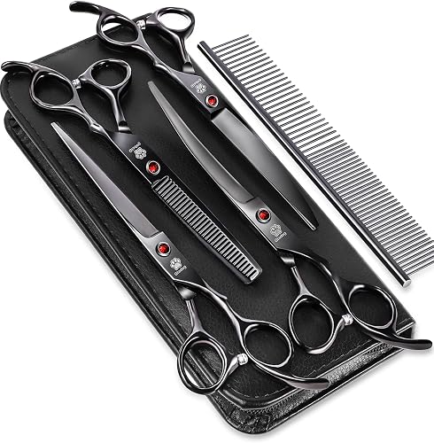 Dog Grooming Scissors Kit with Safety Round Tips