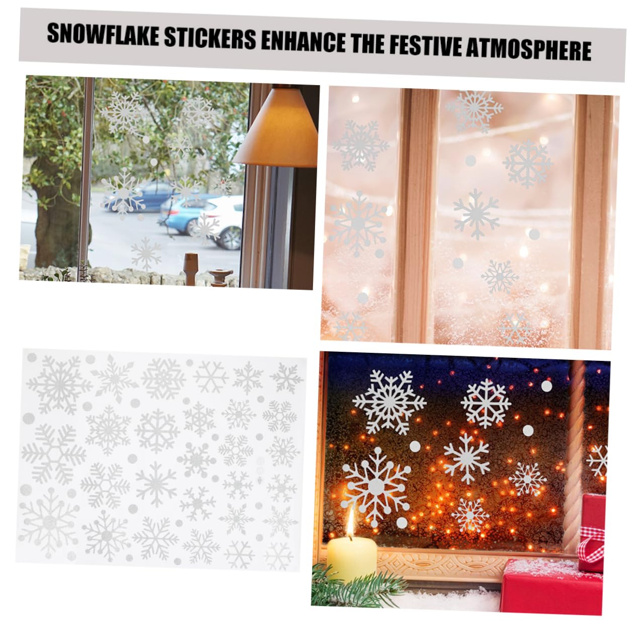 DOITOOL 5blätter Schneeflocken-fensteraufkleber Weihnachtsfensterdeko Schneeflocken-wandtattoos Weihnachtsfensteraufkleber für Glasfenster Weihnachtswandtattoos fürs Wohnzimmer