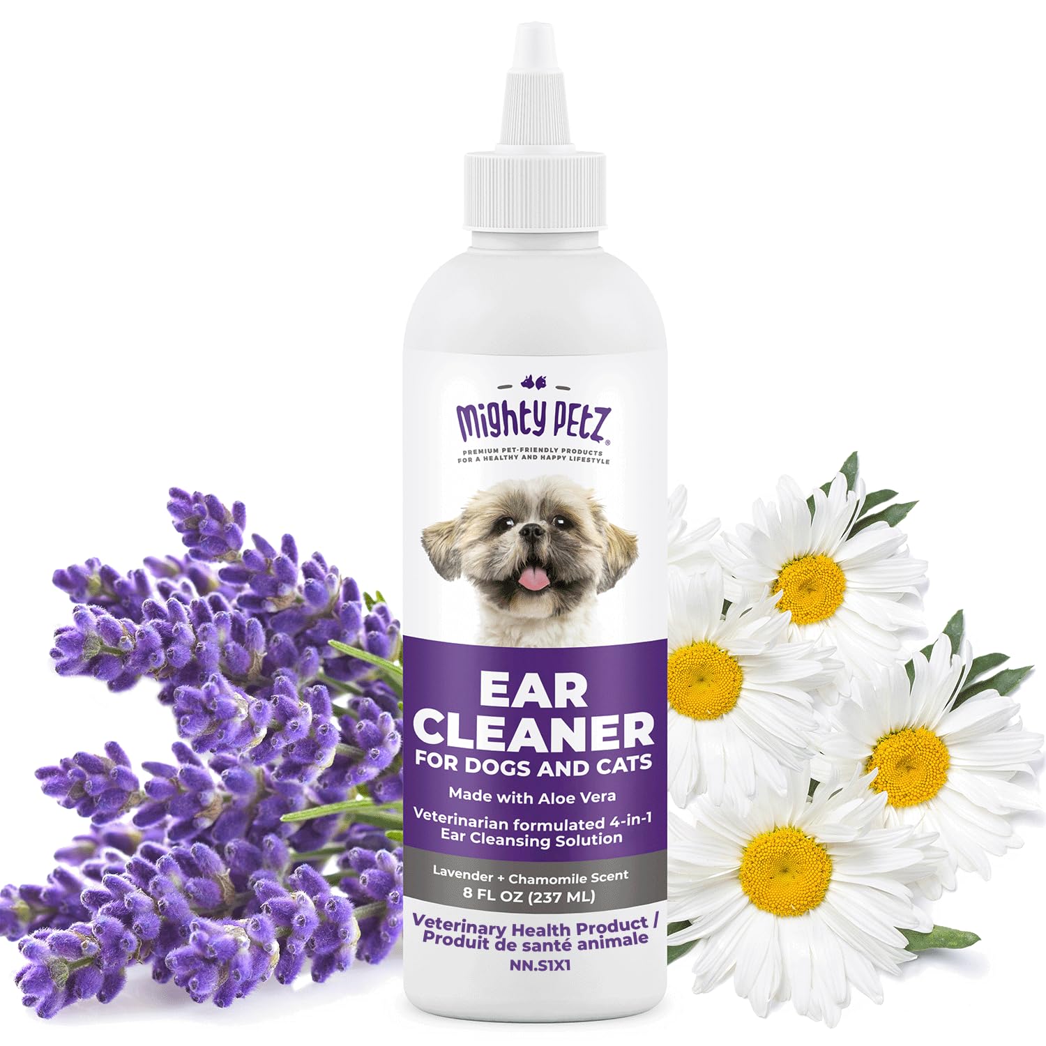 Mighty Petz Dog Ear Cleaner – Gentle Pet Ear Wash for Routine Ear Hygiene For Dogs and Cats 8 oz