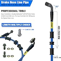 Vista 10 de Manguera de aceite hidráulico para motocicleta Fewfuss - Línea de aceite 28 28 grados M10 de acero trenzado para freno y embrague para moto