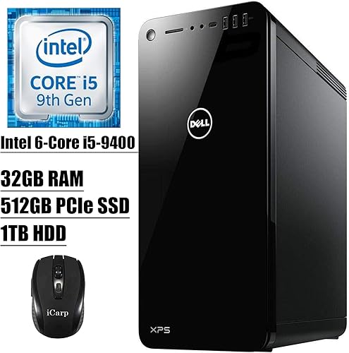 2020 Flagship Dell XPS 8930 Computadora de escritorio 9 generación Intel Hexa-Core i5-9400 (Beats i7-7700HQ) 32GB RAM 512GB PCIe SSD 1TB HDD USB-C