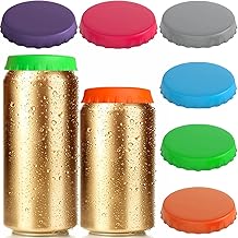 Baoswi Silicone Soda Can Lids, 6 Pack Reusable Soda/Beverage/Beer Can Lids, Can Covers, Can Caps, Can Topper, Can Saver, Can Stopper, Cans Mark, Can Cover or Protector, Fits Standard Soda Cans (Assorted)