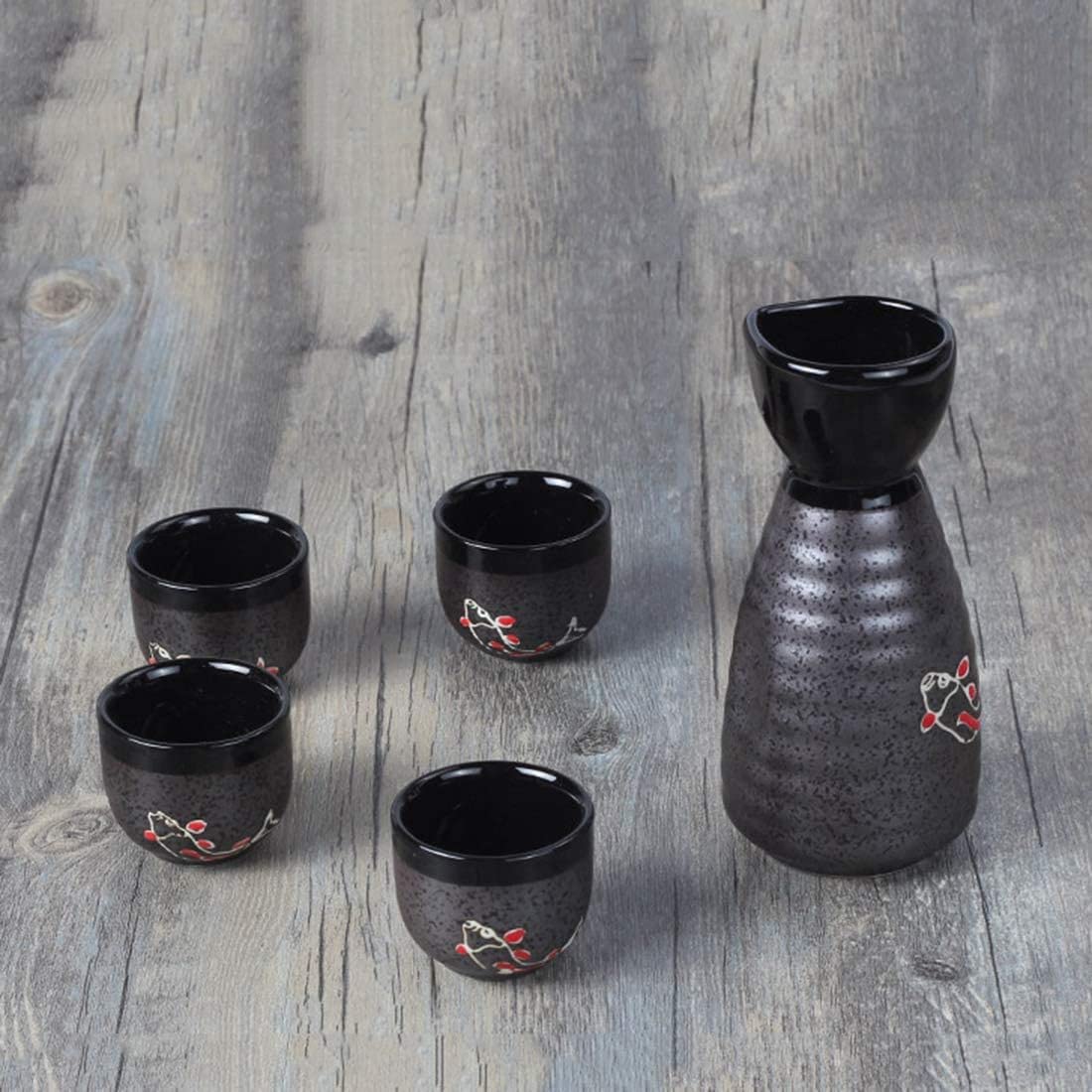 Lot de 5 tasses à saké japonaises en porcelaine peinte à la main