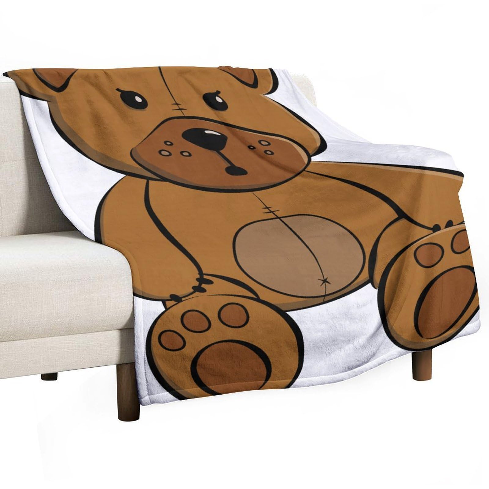 MHYRAC Flannel Blanket, Teddy Bear Throw Blanket for Couch Sofa Bed Office, Soft And Comfortable Without Pilling
