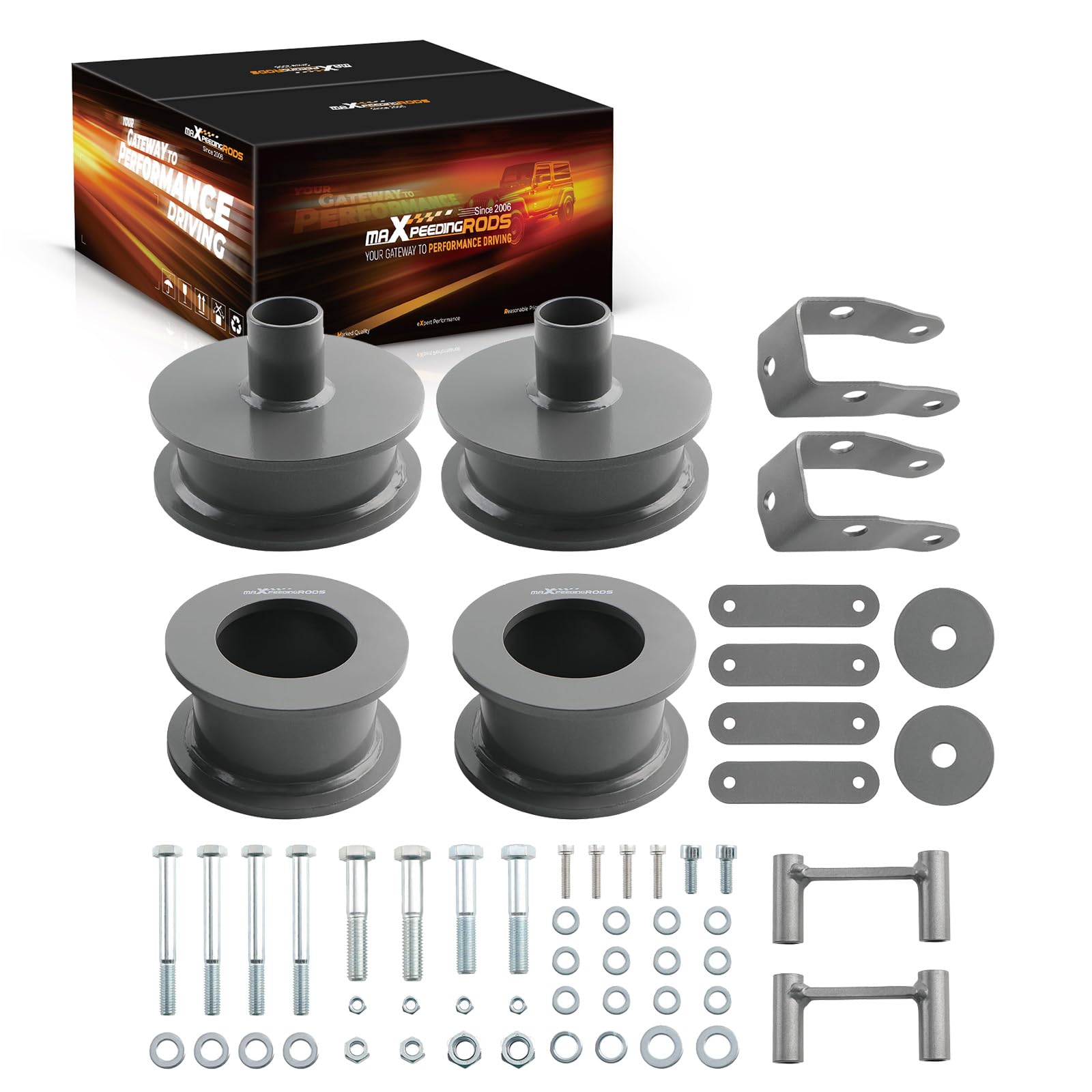 maXpeedingrods 2,5" anteriore e posteriore per Jeep Wrangler JK 4WD 2007-2016 kit di rialzo Grillo