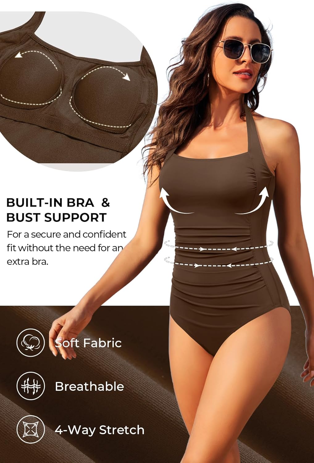 Tempt Me Women One Piece Swimsuits Tummy Control Bathing Suits Push up Full Coverage Swimwear