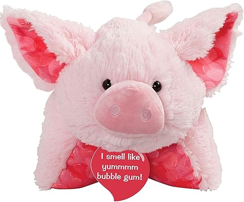 Miniatura 3 de Pillow Pets Cerdito de goma de mascar perfumado dulce, juguete de peluche de cerdo, rosa