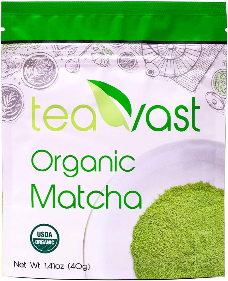 Matcha Green Tea Powder Organic Unsweetened Latte Vegan Baking and Dessert 40g/1.41oz