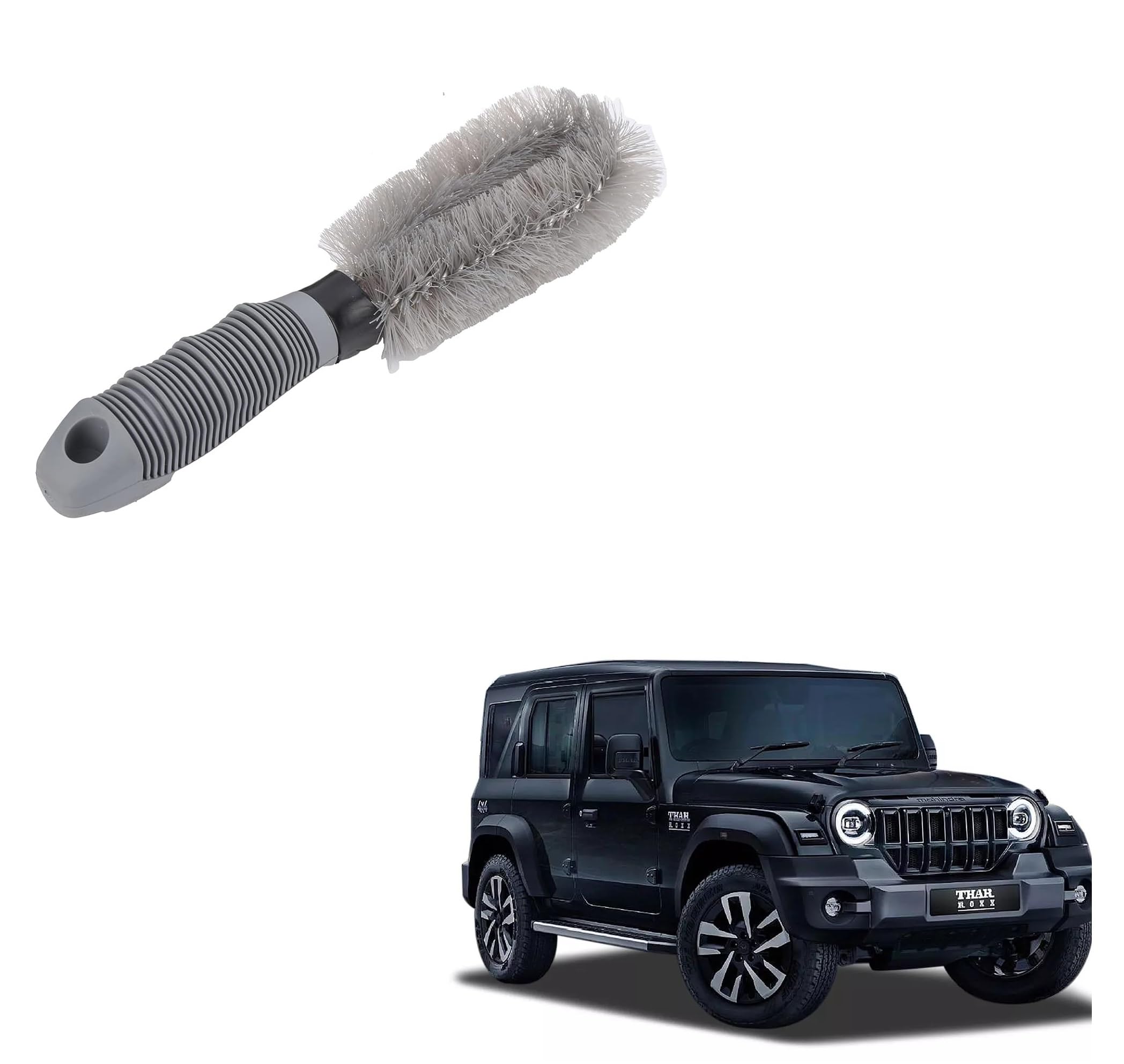 Kozdiko Car Alloy Wheel Cleaner Brush, Tire Wheel Rim Hub Washing Cleaner Brush Compatible with Mahindra Thar Roxx-image-14