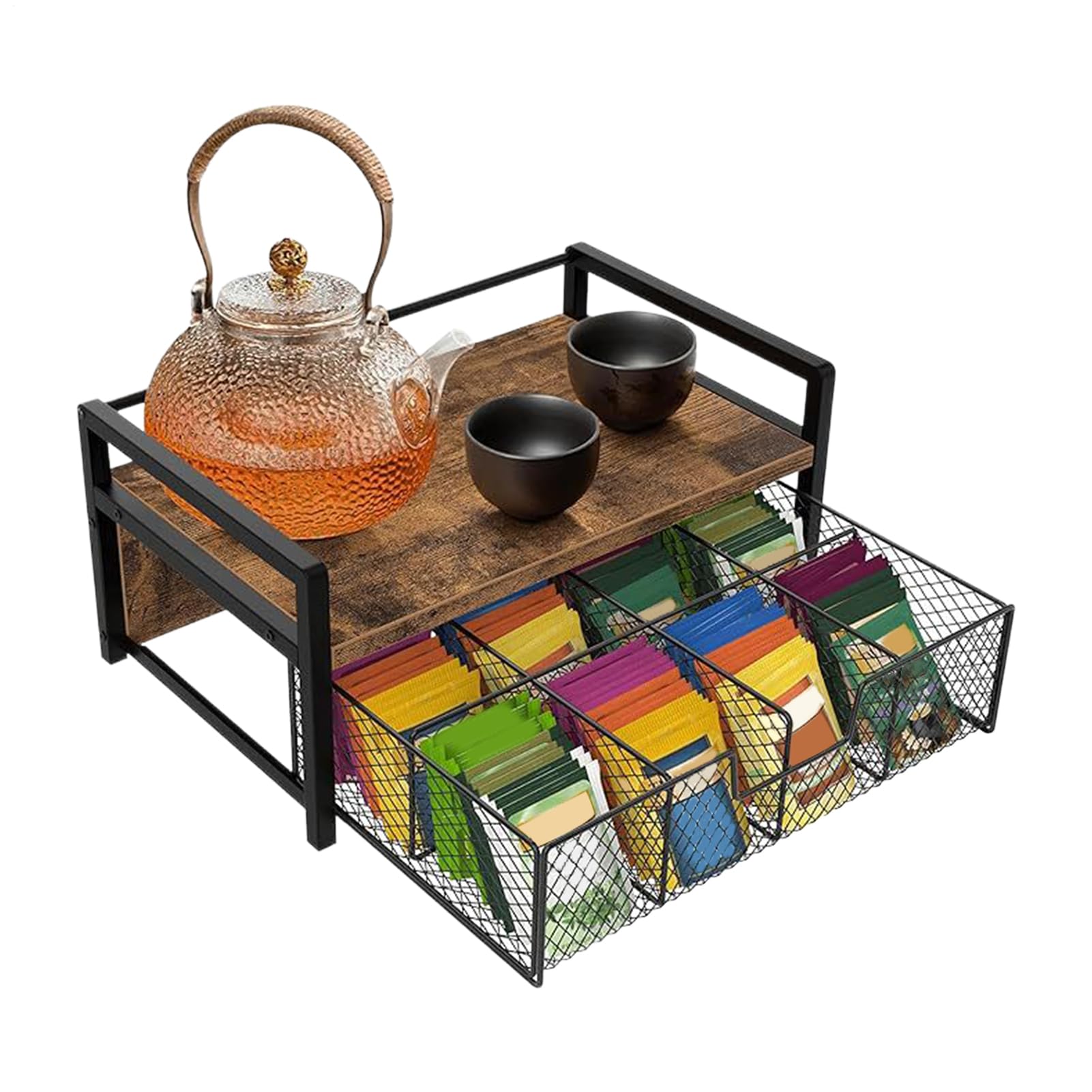 Soporte para Bolsitas de Té Cajón Exhibidor Resistente para Bolsitas de Té | Exhibidor para Encimera, Dormitorio, Sala de Meditación, Apartamento, Bar, para Adultos Para Encimera, Hogar, Dormitori