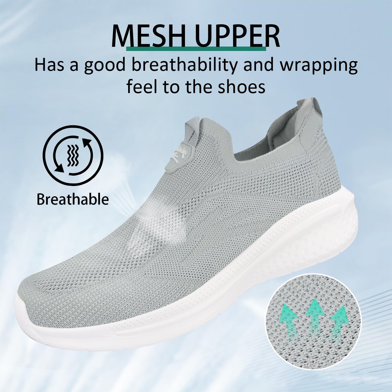 Giniros Sneaker Uomo Infilare Scarpe Uomo Senza Lacci Slip on Sneakers Scarpe da Running Corsa Leggero Corsa Camminare Scivolare Scarpe da Ginnastica Outdoor Jogging Sportive Scarpe